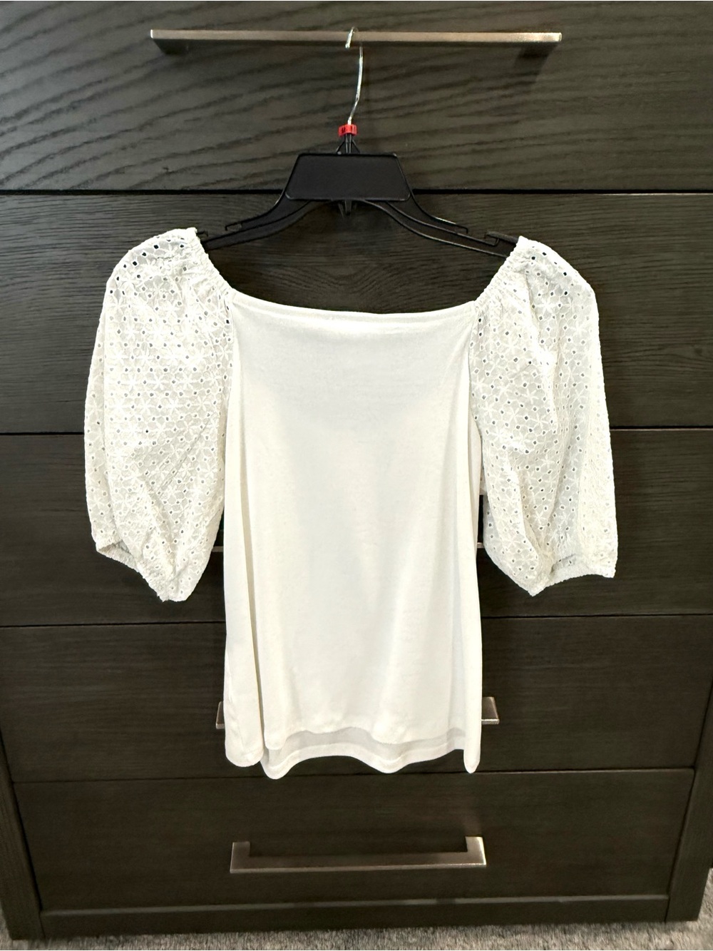 For The Republic White Puff Sleeve Top
